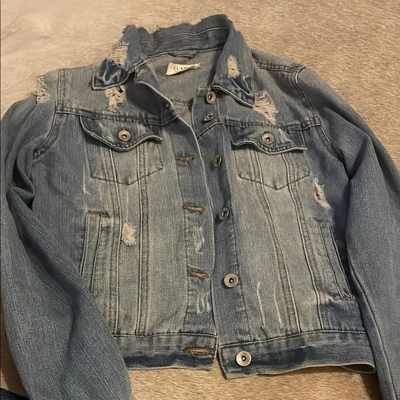 Cison Distressed Denim Jacket - Picture 2 of 5